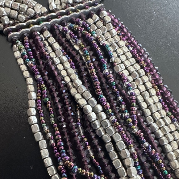 Purple Potay beaded tassel necklace by Himalayan Gems - Picture 8 of 13